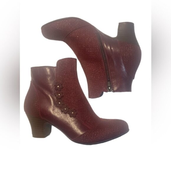 NWT Brako anatomic Burgundy Comfortable suede leather ankle zippered bootie 36 - Picture 1 of 5
